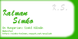kalman simko business card